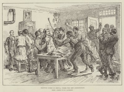 Election Scene in Servia, under the New Constitution by Johann Nepomuk Schonberg